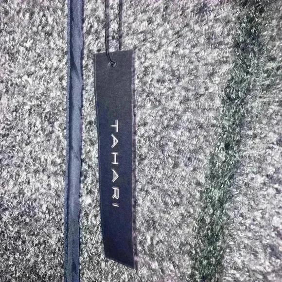 Tahari Wool Blend Jacket Asymmetrical Zip Moto Grey Jacket - Picture 9 of 12